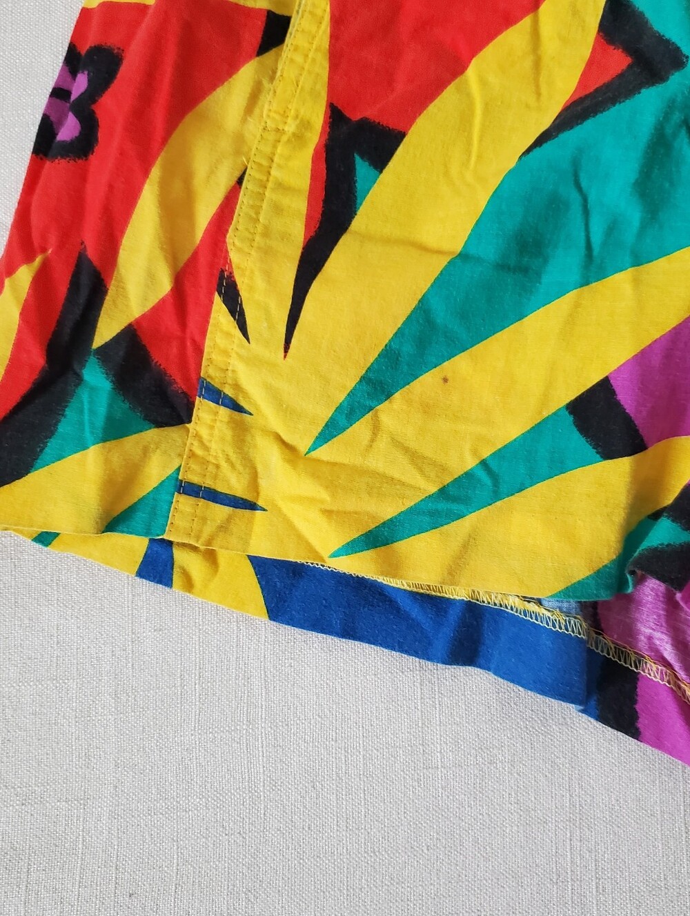 Vintage Multicolor Tropical Print Elastic Waist Shorts Womens Small - Picture 5 of 9